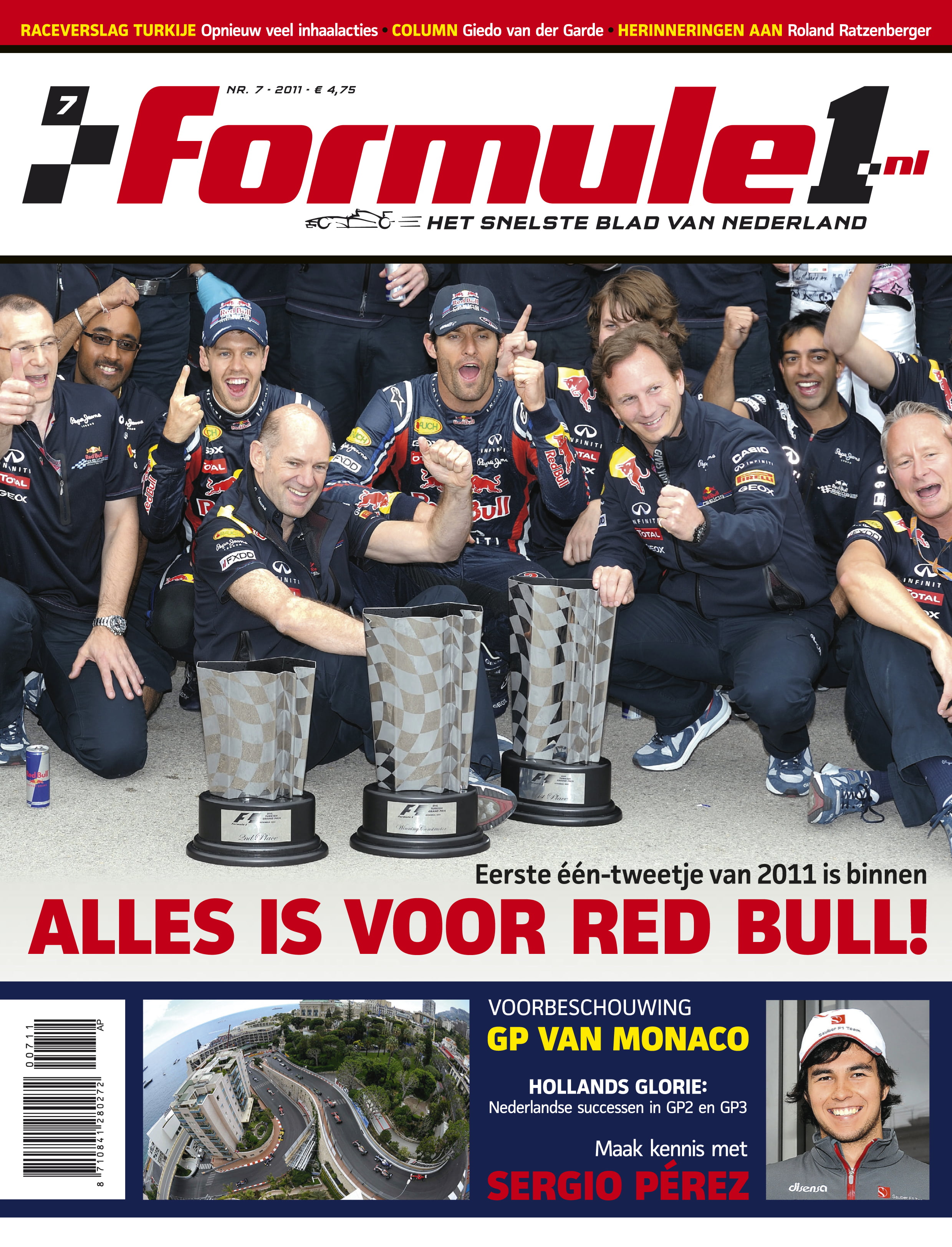 Formule 1 nr. 7 is uit!