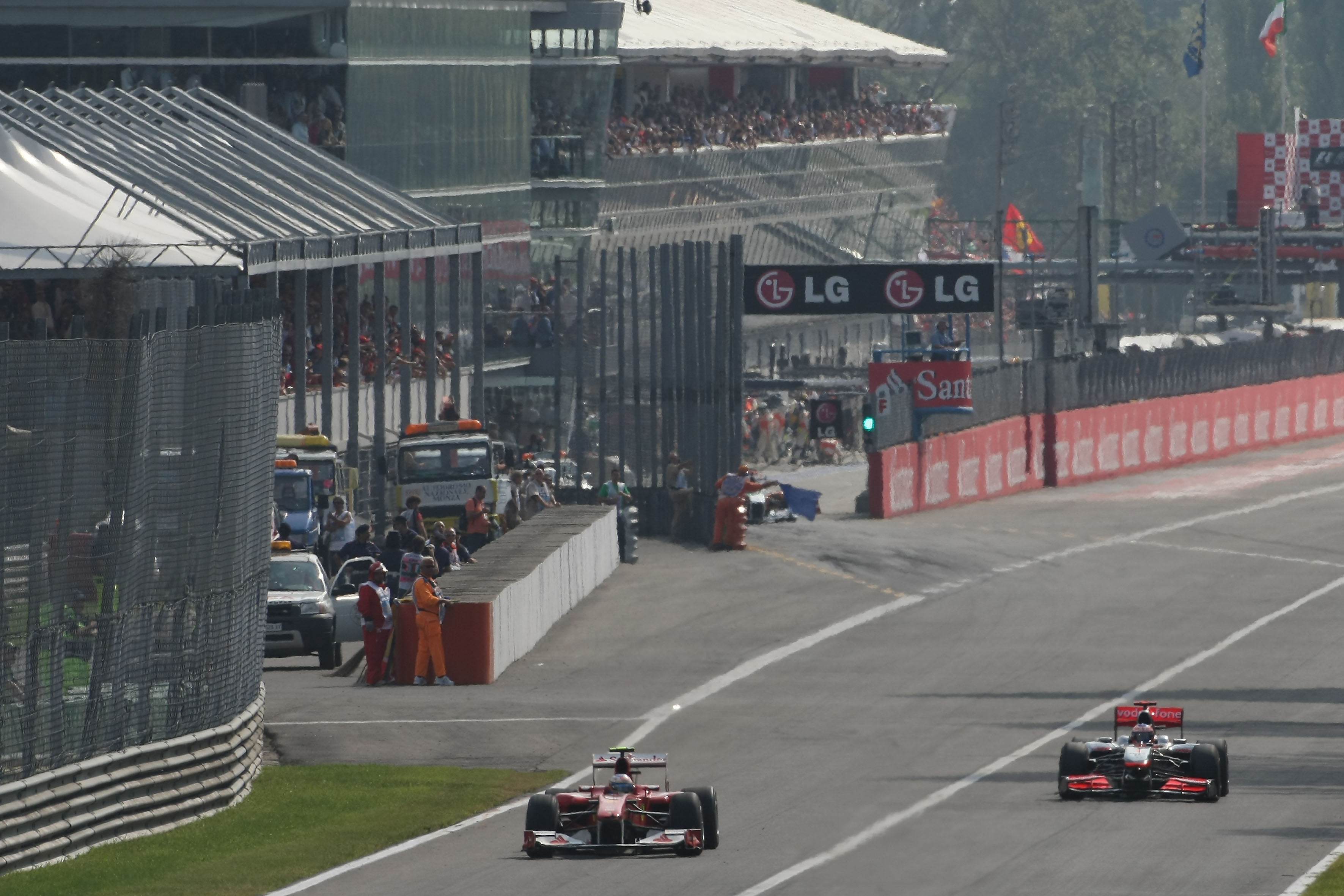 Twee afzonderlijke DRS-zones in Monza