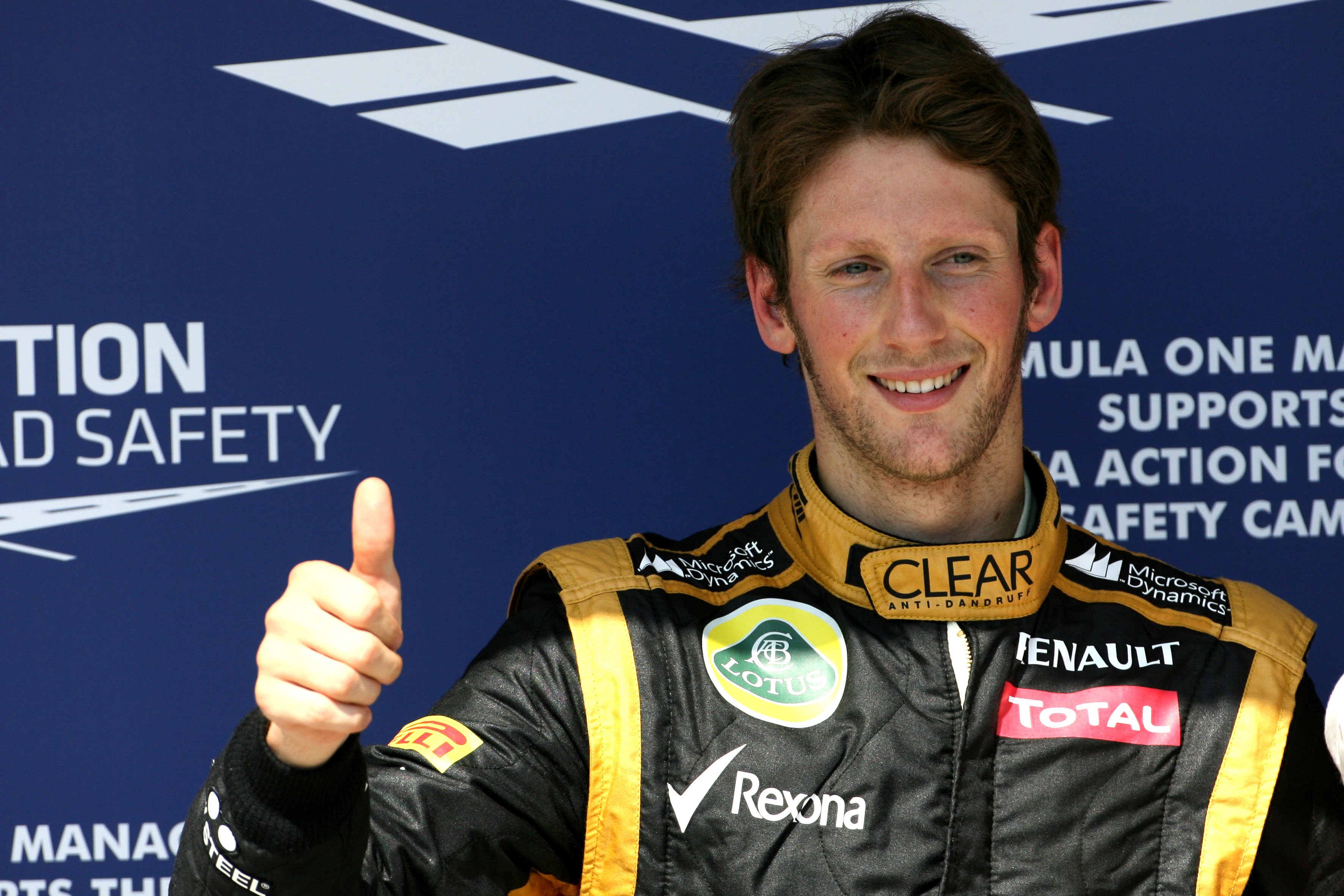 Grosjean heeft zijn goede startplaats te pakken