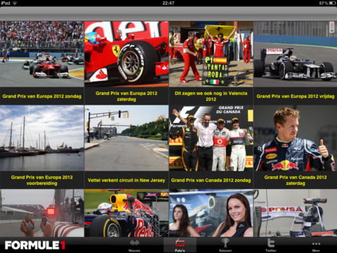 Formule 1 app nu ook voor tablets