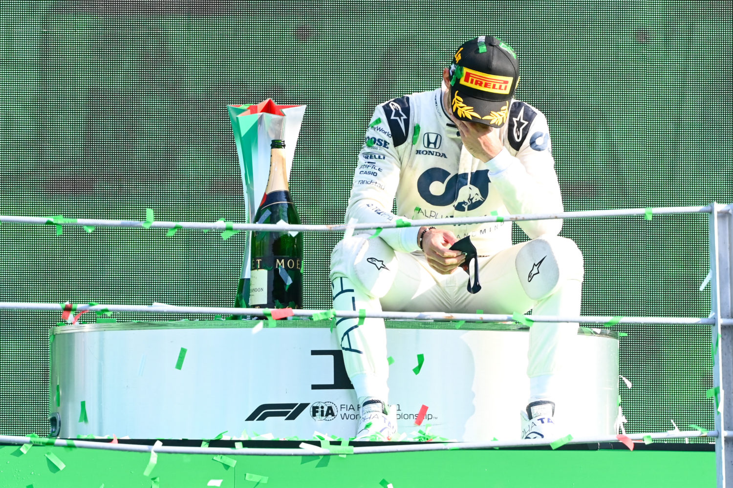 Pierre Gasly na eerste Formule 1-zege op GP Italië 2020 in Autodromo Nazionale Monza. Zal Verstappen deze titel in 2023 pakken?