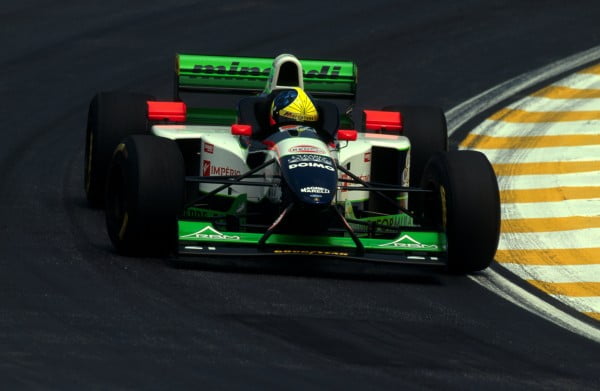 Tarso Marques (BRA) Minardi Cosworth M195B. Formula One World Championship. Rd 2. Brazilian Grand Prix, Sao Paulo, Brazil. 31 March 1996.