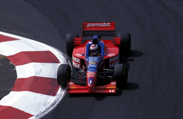 Jos Verstappen (NED) Footwork Hart FA17 retired from the race following an accident caused by steering failure on lap 11. Formula One World Championship, Rd9, French Grand Prix, Magny-Cours, France, 30 June 1996.