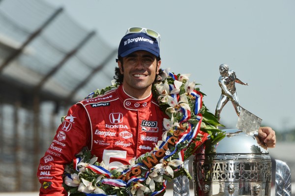 Race winner Dario Franchitti (GBR) Chip Ganassi Racing celebrates his third Indy 500 win with the Borg Warner Trophy. Indycar Series, Rd5, Indianapolis 500, Indianapolis Motor Speedway, Indianapolis, USA, 28 May 2012.