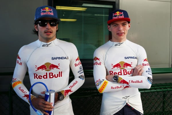 Formula One World Championship 2016, Round 1, Australian Grand Prix, Melbourne, Australia, Sunday 20 March 2016 - L to R): Carlos Sainz Jr (ESP) Scuderia Toro Rosso with team mate Max Verstappen (NLD) Scuderia Toro Rosso.