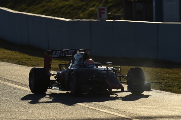 Romain Grosjean (FRA) Haas VF-16 stops on track at Formula One Testing, Day Three, Barcelona, Spain, Thursday 3 March 2016.