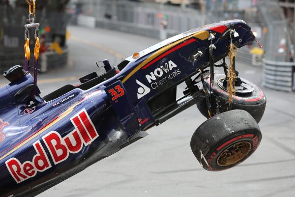 Formula One World Championship 2015, Round 6, Monaco Grand Prix, Monte Carlo, Monaco, Sunday 24 May 2015 - Max Verstappen (NL), Scuderia Toro Rosso crashes during the race