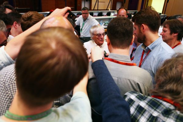 Formula One World Championship 2016, Round 8, European Grand Prix, Baku, Azerbaijan, Thursday 16 June 2016 - Bernie Ecclestone (GBR) with the media.