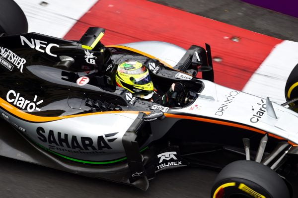 www.sutton-images.com Sergio Perez (MEX) Force India VJM09 at Formula One World Championship, Rd8, European Grand Prix, Practice, Baku City Circuit, Baku, Azerbaijan, Friday 17 June 2016.