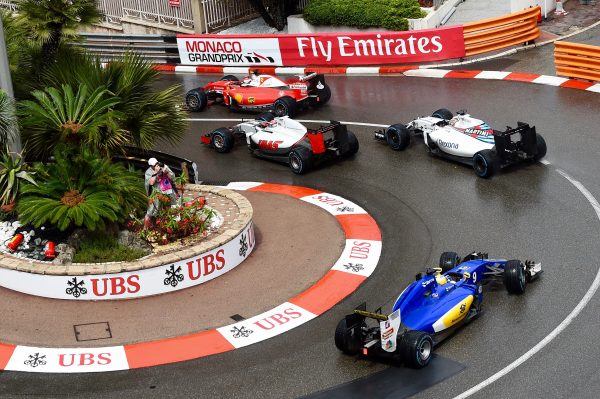 www.sutton-images.com Kimi Raikkonen (FIN) Ferrari SF16-H battles with Romain Grosjean (FRA) Haas VF-16 and Felipe Massa (BRA) Williams FW38 and Marcus Ericsson (SWE) Sauber C35 at Formula One World Championship, Rd6, Monaco Grand Prix, Race, Monte-Carlo, Monaco, Sunday 29 May 2016.