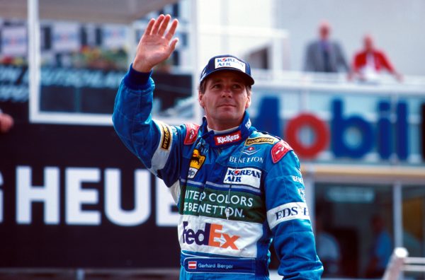 Gerhard Berger wint in 1997 op Hockenheim zijn laatste race.