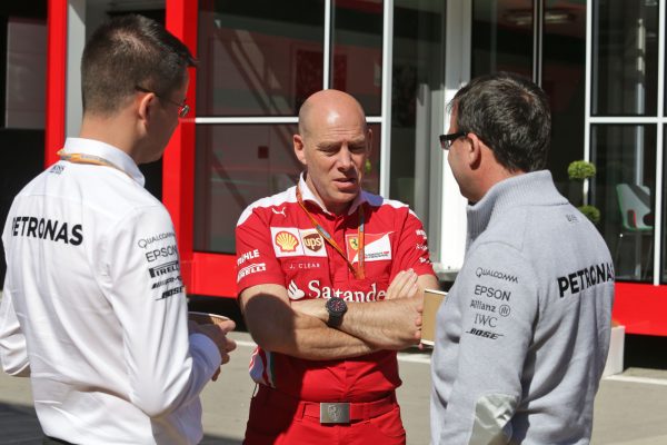 Formula One World Championship 2016, Round 5, Spanish Grand Prix, Barcelona, Spain, Thursday 12 May 2016 - Jock Clear (GBR) Ferrari Engineering Director (Centre).