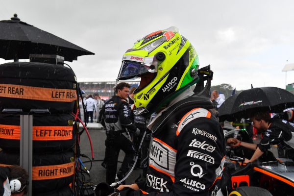 www.sutton-images.com Sergio Perez (MEX) Force India on the grid at Formula One World Championship, Rd10, British Grand Prix, Race, Silverstone, England, Sunday 10 July 2016.