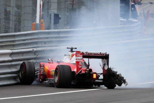 www.sutton-images.com Sebastian Vettel (GER) Ferrari SF16-H crashes out of the race with a blown rear tyre at Formula One World Championship, Rd9, Austrian Grand Prix, Race, Spielberg, Austria, Sunday 3 July 2016.