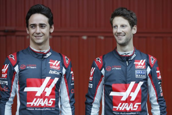 www.sutton-images.com Esteban Gutierrez (MEX) Haas F1 and Romain Grosjean (FRA) Haas F1 at Formula One Testing, Day One, Barcelona, Spain, Monday 22 February 2016. BEST IMAGE