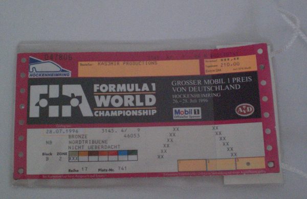 Grand Prix van Duitsland 1996 - Toegangskaart