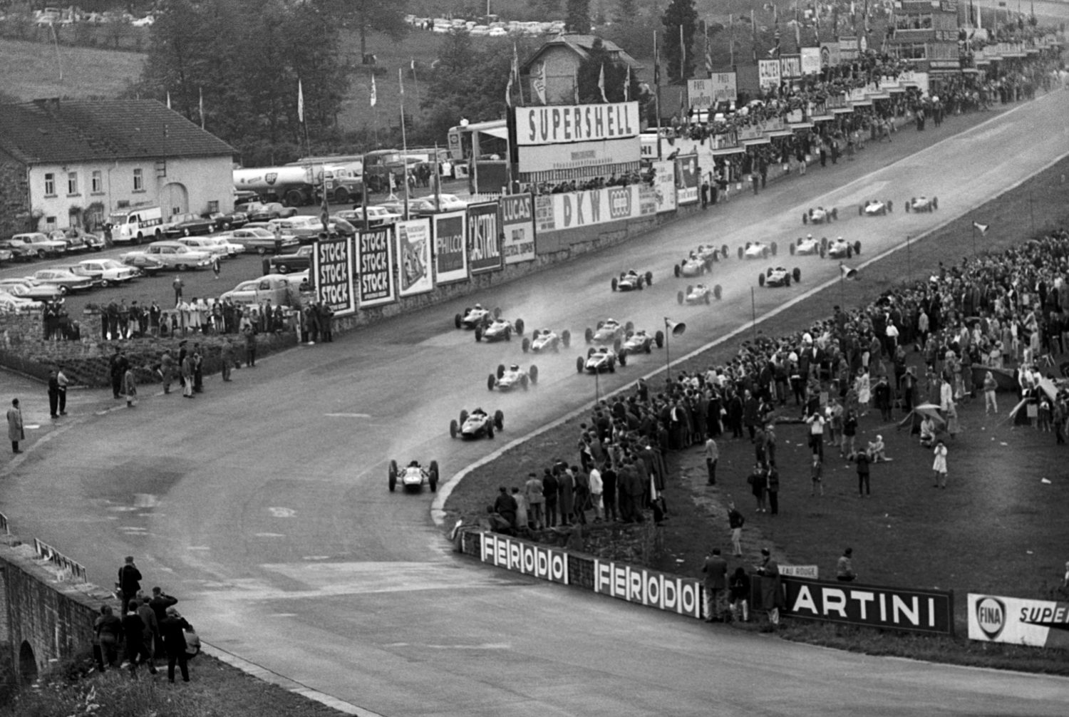 Spa Francorchamps circuit in GP België van 1963. 