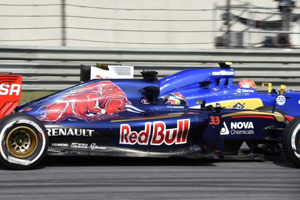 Max Verstappen overtaking Felipe Nasr , Grand Prix China, Shanghai International Circuit, Shanghai, China, Formula1, Round 03, 2015. Photo: Peter van Egmond. *** Local Caption *** Copyright: © 2015 Peter van Egmond. Use with credit to the photographer (mandatory). Unauthorized use is prohibited.