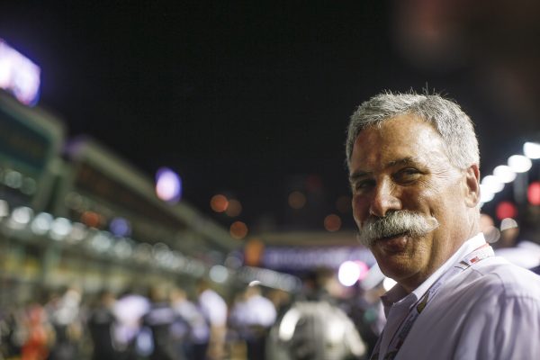 www.sutton-images.com Chase Carey (USA) Vice Chairman of 21st Century Fox Media and Chairman of the Formula One Group on the grid at Formula One World Championship, Rd15, Singapore Grand Prix, Race, Marina Bay Street Circuit, Singapore, Sunday 18 September 2016.