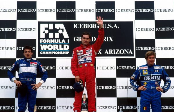Jean Alesi pakte in Phoenix zijn eerste podiumplaats. 