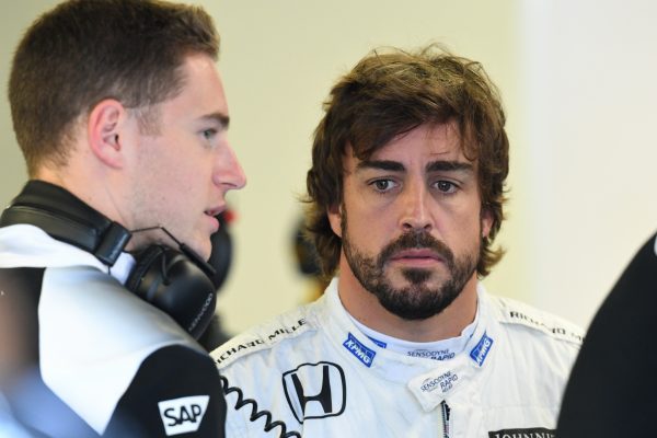 www.sutton-images.com Stoffel Vandoorne (BEL) McLaren and Fernando Alonso (ESP) McLaren at Formula One World Championship, Rd7, Canadian Grand Prix, Practice, Montreal, Canada, Friday 10 June 2016.