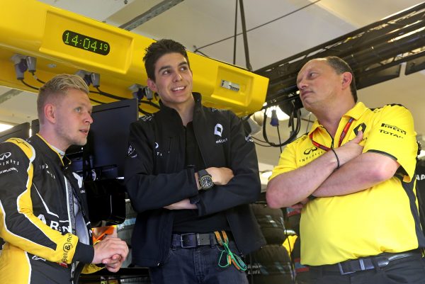 Formula One World Championship 2016, Round 11, Hungarian Grand Prix, Budapest, Hungary, Saturday 23 July 2016 - Kevin Magnussen (DEN), Renault Sport F1 Team, Esteban Ocon (FRA), Third Driver, Renault Sport F1 Team and Frederic Vasseur (FRA), Renault Sport F1 Team, Racing Director