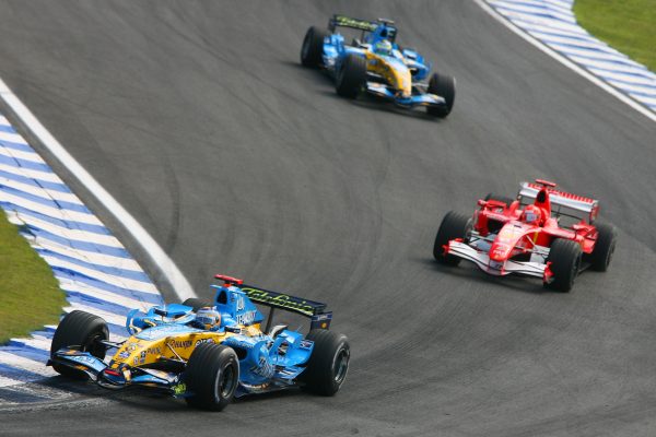 Alonso Fisichella Renault Schumacher Ferrari 2006 GP Interlagos Brazil F1