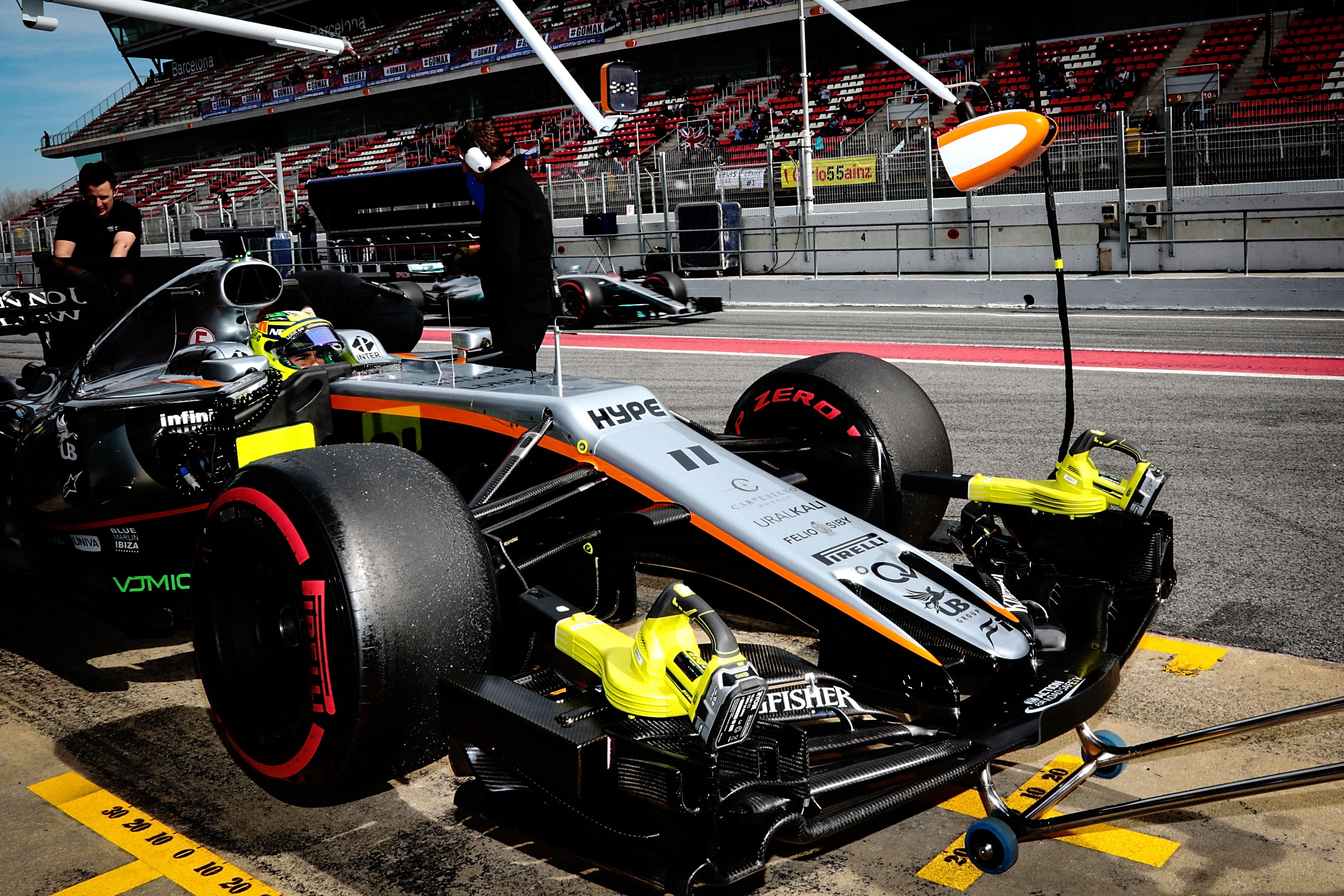 Perez Force India F1 Testing Barcelona 2017