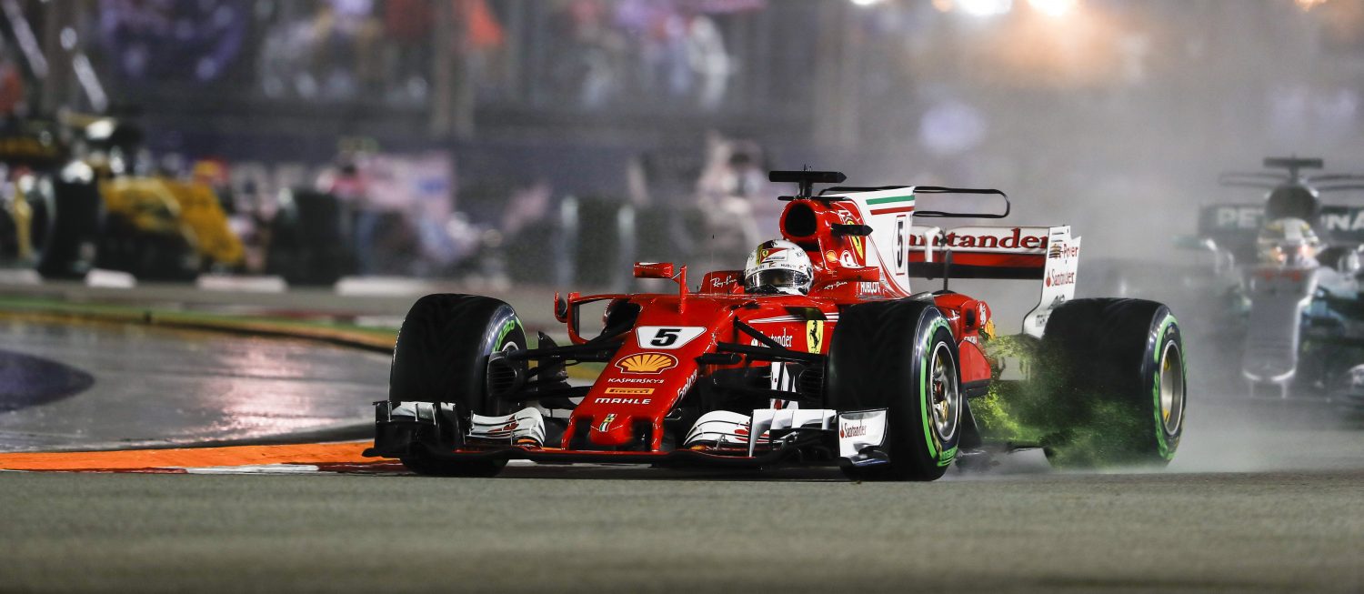 Ferrari-motor Vettel onbeschadigd gebleven in Singapore
