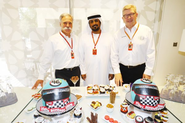 Chase Carey en Ross Brawn Abu Dhabi