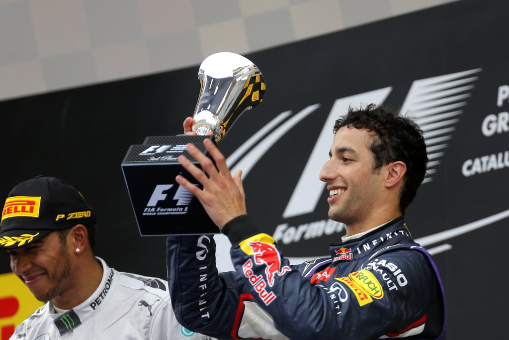Daniel Ricciardo keer podium