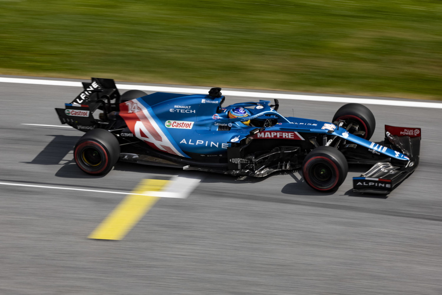 Alonso in de Alpine op de Red Bull Ring