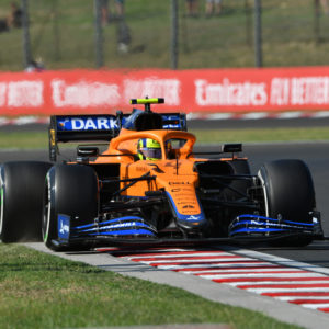 Lando Norris in de McLaren op de Hungaroring.