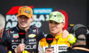 Max Verstappen en Lando Norris, samen in Silverstone.