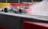 Max Verstappen in actie tijdens de vrije training voor de Grand Prix van België.