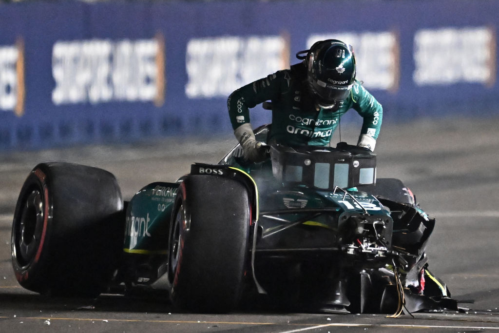 lance stroll crash singapore