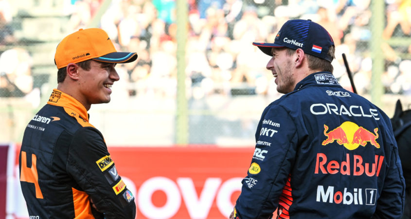 Max Verstappen en Lando Norris