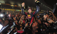 Vettel viert feest na het behalen van zijn titel
