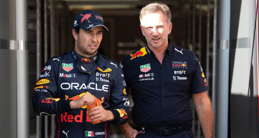 Christian Horner and Sergio Pérez