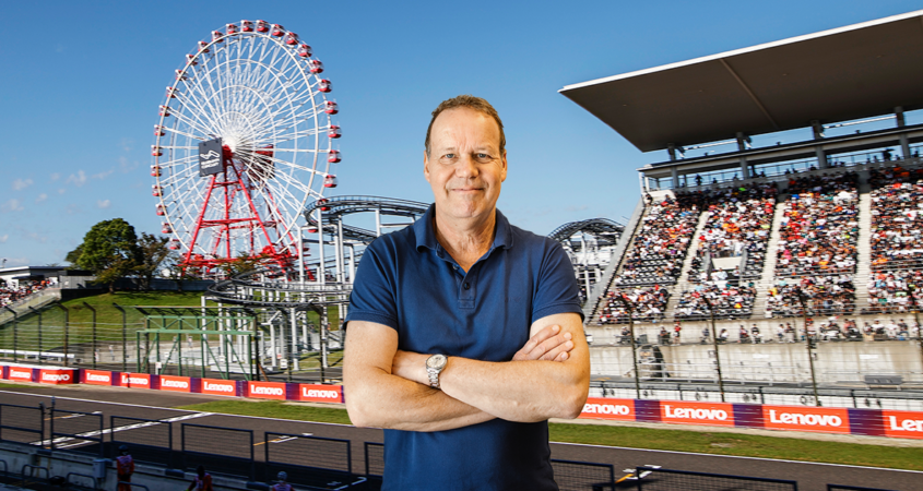 André tijdens de GP van Japan in Suzuka