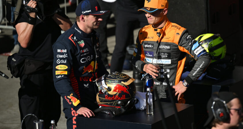 Max Verstappen en Lando Norris