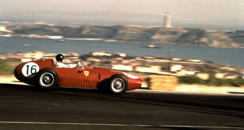 Dan Gurney, Ferrari Dino 246 Portuguese Grand Prix, 1959 Photo: LAT Ref: 3/0112