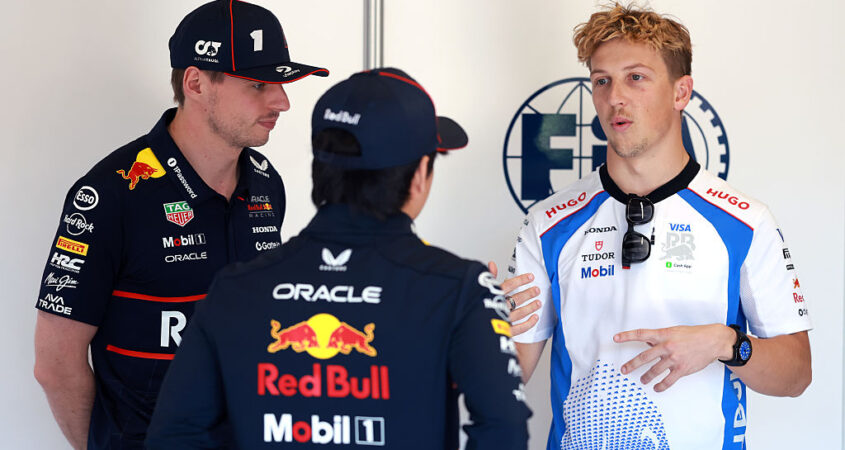 liam lawson met max verstappen en yuki tsunoda