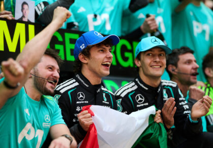 Kimi Antonelli en George Russell