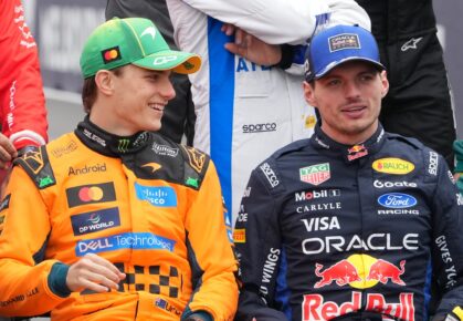 Oscar Piastri en Max Verstappen