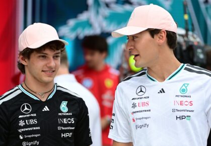 Kimi Antonelli en George Russell