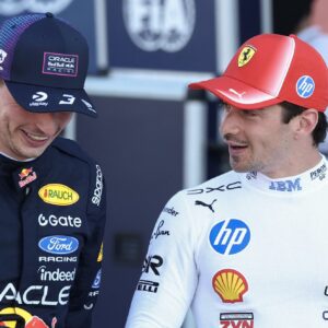 Max Verstappen en Charles Leclerc
