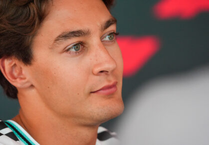 George Russell tijdens de GP Groot-Brittannië